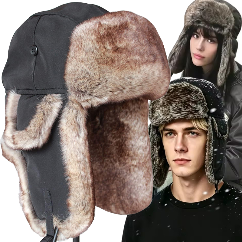Winter Trapper Hat - Warme wintertrapper-aviator-trooper-orenklepmuts voor heren, Russische waterdichte