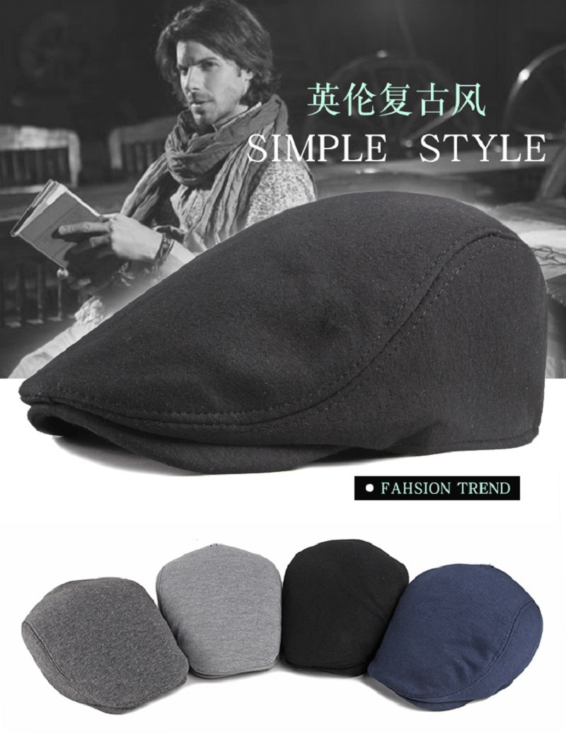 Dad Hat Cotton - Heren Wolmix Krantenjongen Platte Pet Visgraat